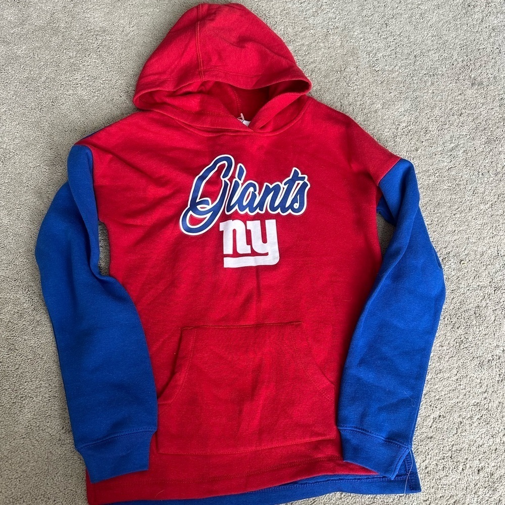 Girls NFL New York Giants hoodie pullover yl 10/12 nwot